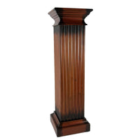 Transitional Molded Wooden Frame Pedestal Stand, Brown - BM210125