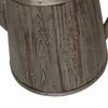 Traditional Wooden Deep Round Kettle Shaped Garden Pot, Gray - BM210388