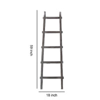 Transitional Style Wooden Decor Ladder with 5 Steps, Gray - BM210390