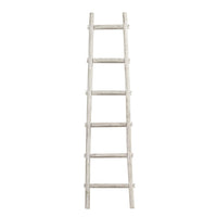 Transitional Style Wooden Decor Ladder with 6 Steps, White - BM210394