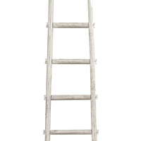 Transitional Style Wooden Decor Ladder with 6 Steps, White - BM210394