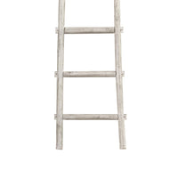 Transitional Style Wooden Decor Ladder with 6 Steps, White - BM210394