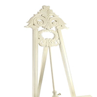 Wooden Hand Carved Tripod Easel with Back Leg Support, White - BM210400