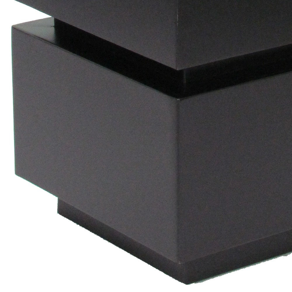 Wooden Pedestal Stand in Stacked Cube Design, Antique Black - BM210406