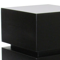 Wooden Pedestal Stand in Stacked Cube Design, Antique Black - BM210406