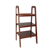 3 Tier Wooden Storage Ladder Stand with Open Back and Sides, Brown - BM210419