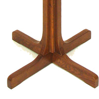 Wooden Coat Stand with X Frame Base and Metal Hooks, Oak Brown - BM210430