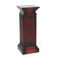 Transitional Style Square Top Pedestal Stand, Brown - BM210444