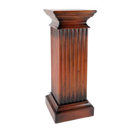 Transitional Style Square Top Pedestal Stand, Brown - BM210444