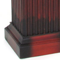 Transitional Style Square Top Pedestal Stand, Brown - BM210444