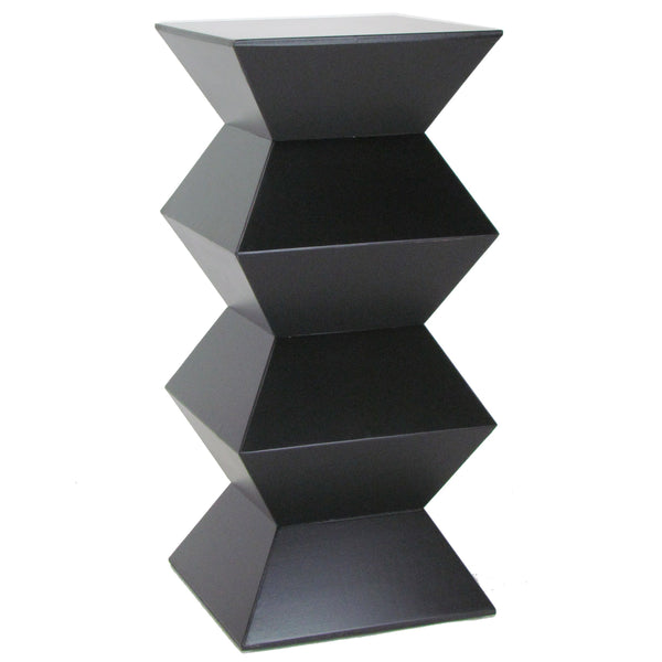 Contemporary Style Faceted Pedestal with Square Top, Black - BM210456