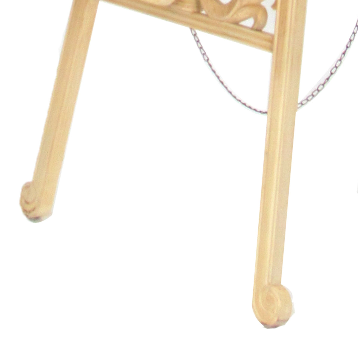 Traditional Style Wooden Easel with Scrollwork Details, Antique White - BM210460