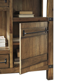 2 Drawer and 1 Door Accent Cabinet with 2 Open Compartments in Brown - BM210630