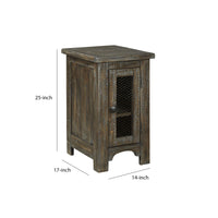 Rustic Wooden Corner TV Stand with 2 Door Cabinet, Antique White and Brown - BM206000
