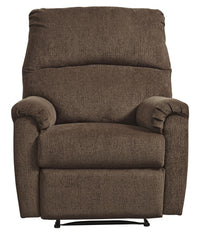 Fabric Upholstered Zero Wall Recliner with Pillow Top Armrests in Brown - BM210774