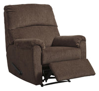 Leatherette Recliner Loveseat with Tapered Leg Support,Beige and Brown - BM204426