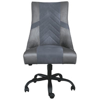 Leatherette Wooden Frame Swivel Gaming Chair in Gray and Black - BM210815