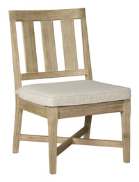 Wooden Chair with Slatted Back and Fabric Seat in Set of 2 in Brown - BM210924