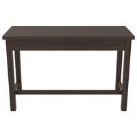 Wooden Writing Desk with Block Legs and 2 Drawers in Dark Brown and Black - BM210977