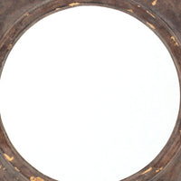 Rustic Style Wooden Wall Mirror with Hexagonal Frame, Silver and Brown - BM211048