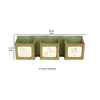 Rustic Horizontal Wall Organizer with 3 Slots and Metal Hooks, Green - BM211066