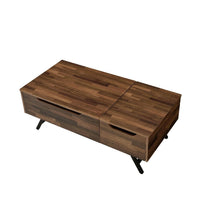 Wooden Coffee Table with Lift Top Storage and 1 Drawer in Walnut Brown - BM211087