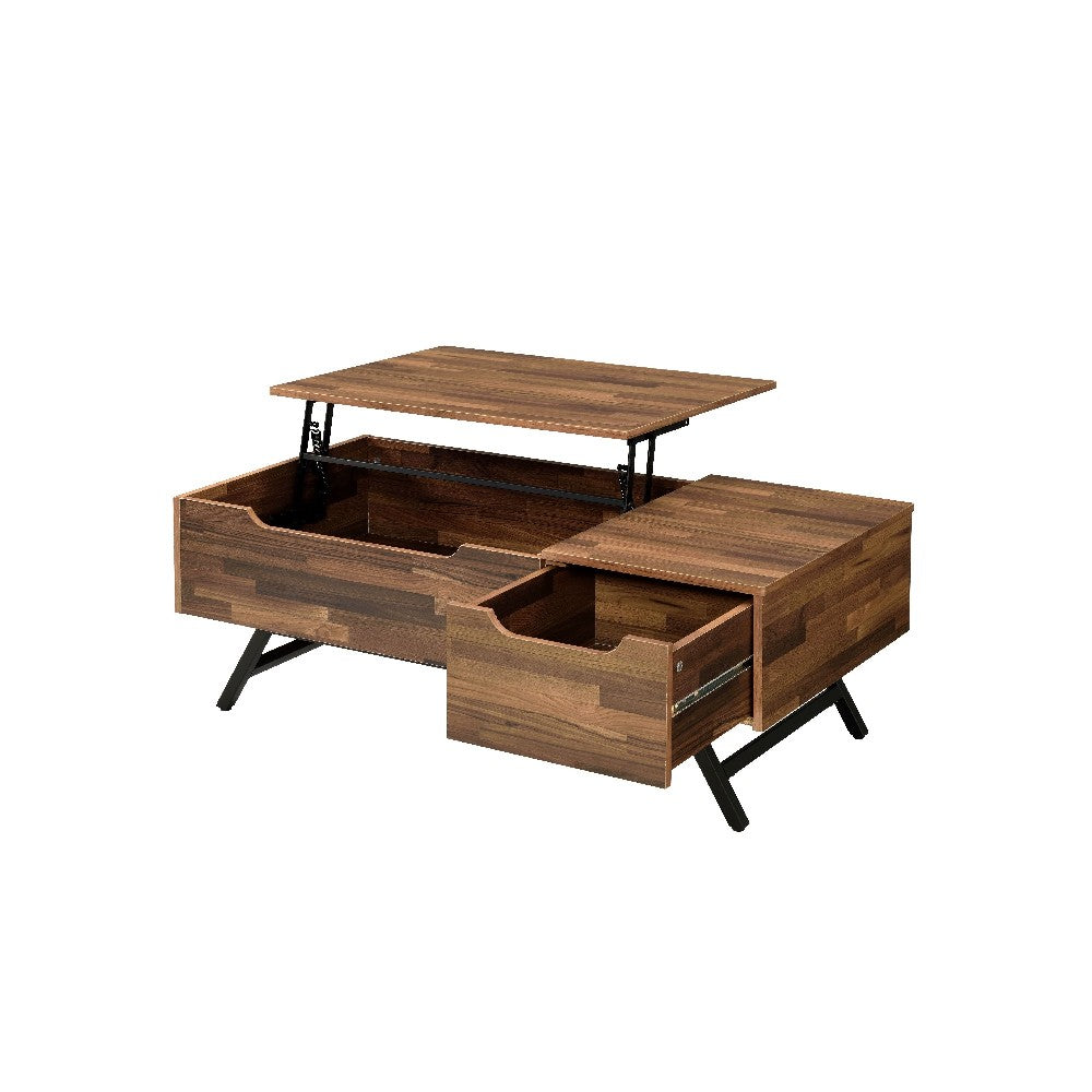 Wooden Coffee Table with Lift Top Storage and 1 Drawer in Walnut Brown - BM211087