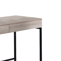 Wooden Desk with 2 Drawers and Metal Frame in Washed White and Black - BM211102