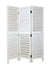 Wooden 3 Panel Room Divider with Slatted Design, White - BM213480