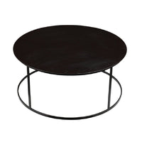 Round Metal Frame Side Table with Tubular Legs, Dark Brown - BM214008