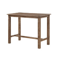 Rectangular Wooden Frame Pub Table with Trestle Base, Oak Brown - BM214020