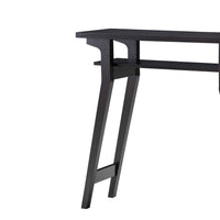 Rectangular Top Wooden Frame Console Table with 1 Open Shelf, Dark Brown - BM214742