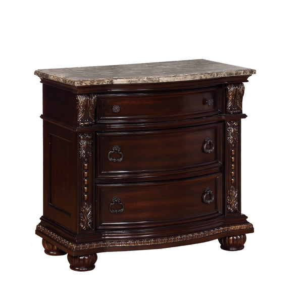 Wooden Nightstand with Three Spacious Drawers and Bun Feet, Brown - BM215400