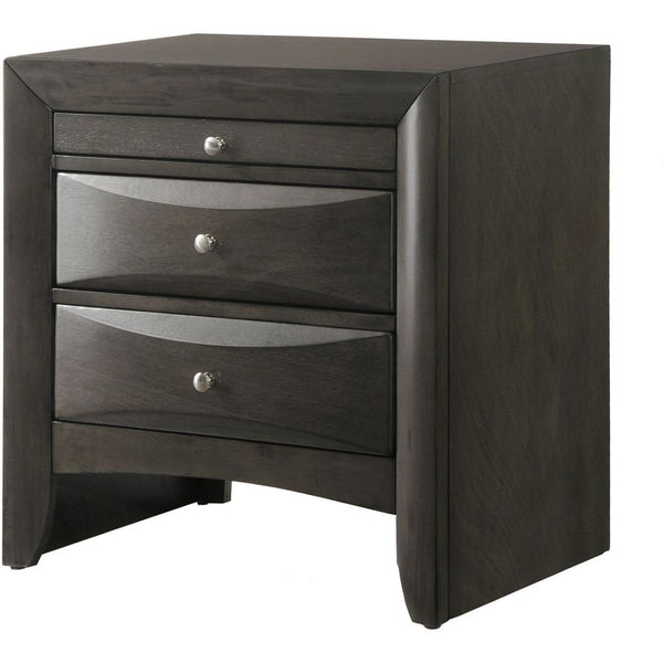 Wooden Nightstand with Two Drawers and Pull Out Tray, Brown - BM215466
