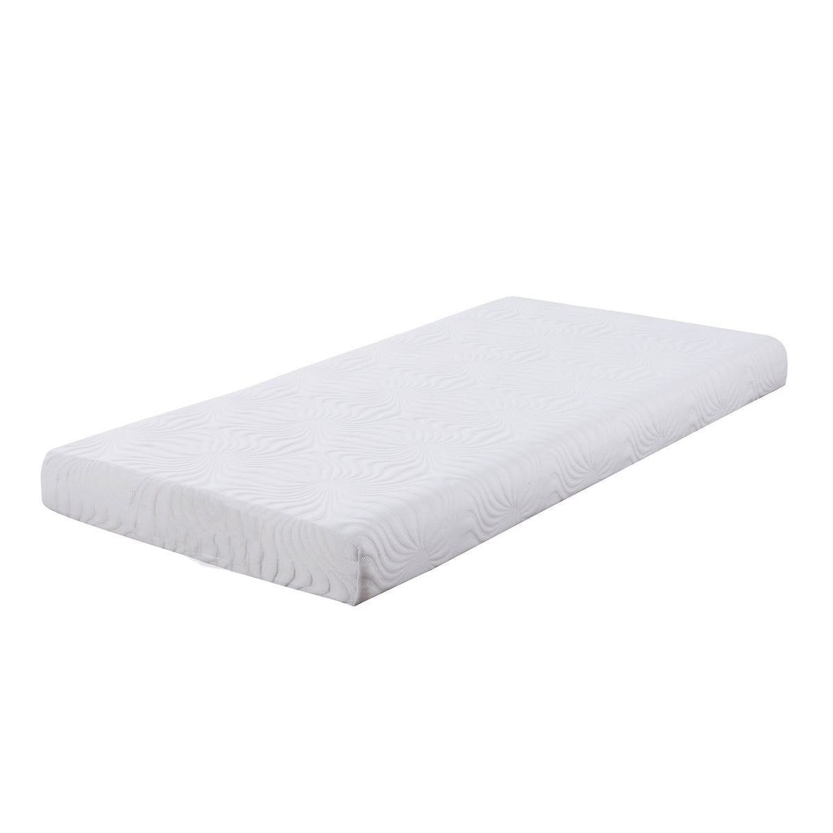 Contemporary Style Twin Size Fabric and Memory Foam Mattress, White - BM215978