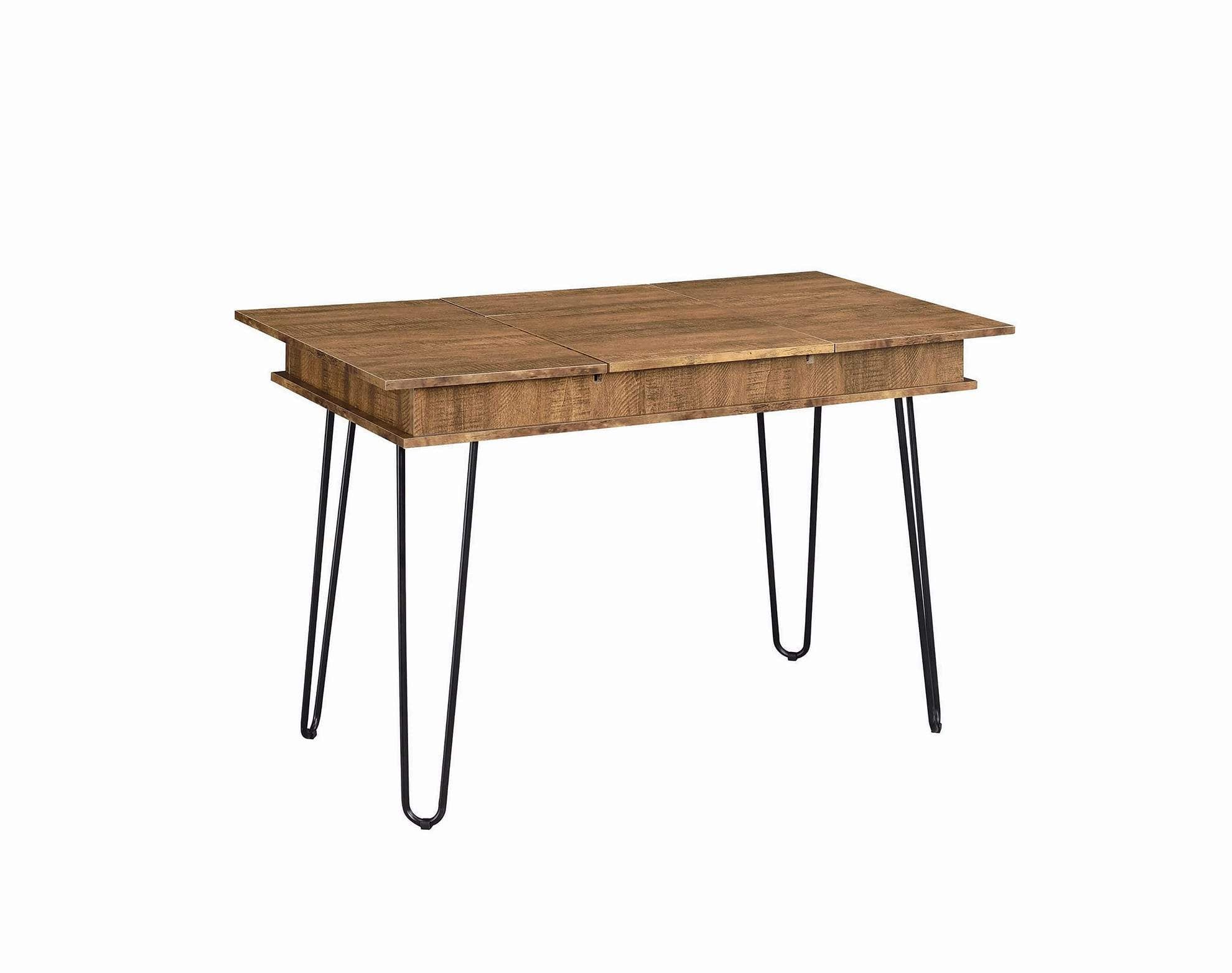 benzara Modern Style Writing Desk with Hidden Storage and USB Port Rustic Brown - BM215995