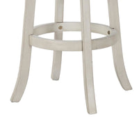 Curved X Shaped Back Swivel Barstool with Fabric Padded Seating, White - BM218132