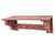 Wooden Wall Shelf with 4 Hooks and Carved Side Frames, Distressed Red - BM218362