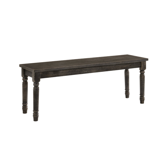 Transitional Style Rectangular Wooden Bench with Turned Legs, Bench - BM218509