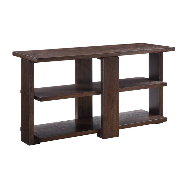 Wooden Sofa Table with 2 Open Display Shelves, Brown - BM218617