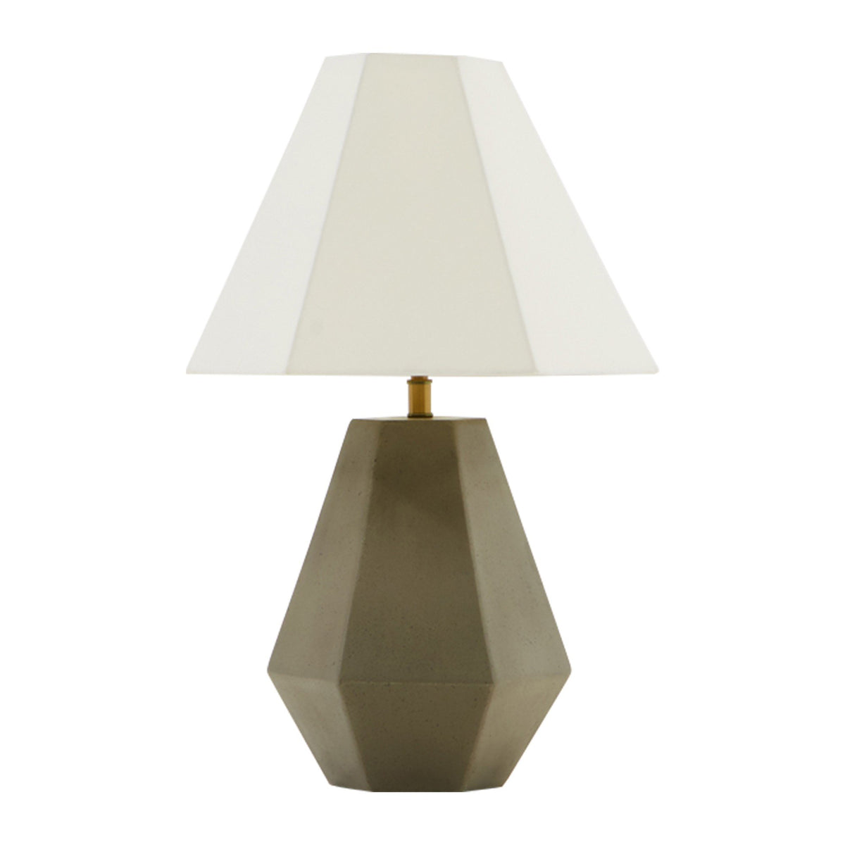 Concrete Base Modern Table Lamp with Empire Shade, White and Gray - BM219243