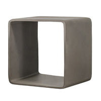 Contemporary Style Concrete Cube Shelf with Curved Edges, Gray - BM219259