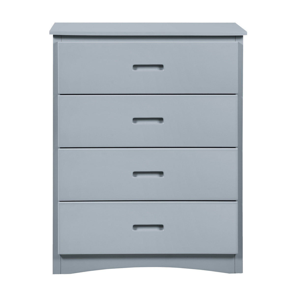 Transitional Wooden Chest with 4 Drawers and Recessed Handles, Gray - BM219870