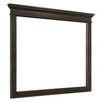 35 x 42 Inch Rectangular Wood Frame Dresser Mirror, Molded, Charcoal Gray - BM219898