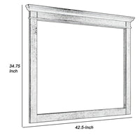 35 x 42 Inch Rectangular Wood Frame Dresser Mirror, Molded, Charcoal Gray - BM219898