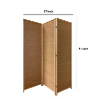 3 Panel Bamboo Shade Roll Room Divider, Natural Brown - BM220191