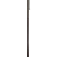 Metal Floor Lamp with Pull Chain Switch and Paper Shade, Off White and Black - BM220649