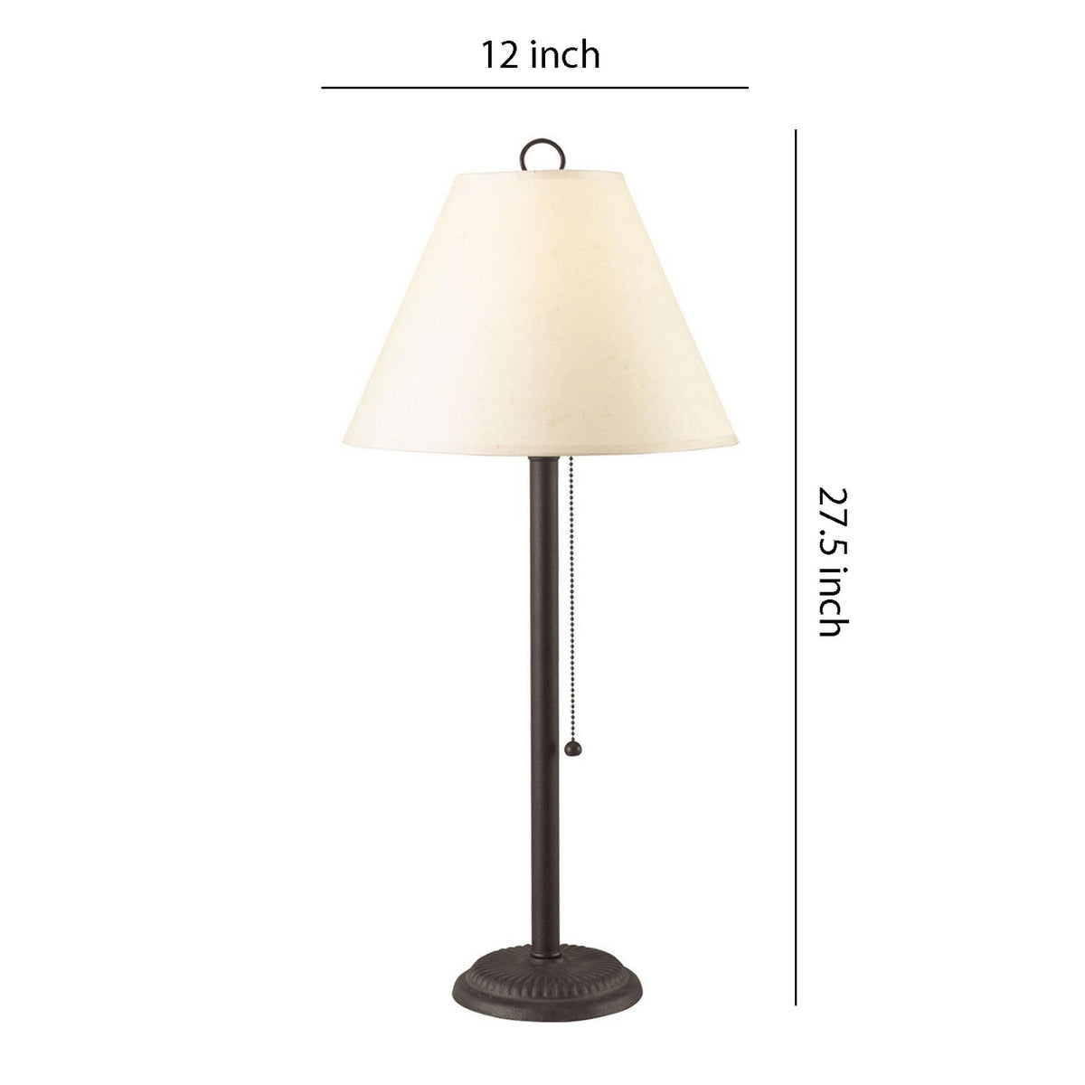 Paper Shade Metal Table Lamp with Pull Chain Switch,Set of 4,White and Black - BM220650