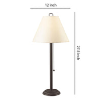 Paper Shade Metal Table Lamp with Pull Chain Switch,Set of 4,White and Black - BM220650