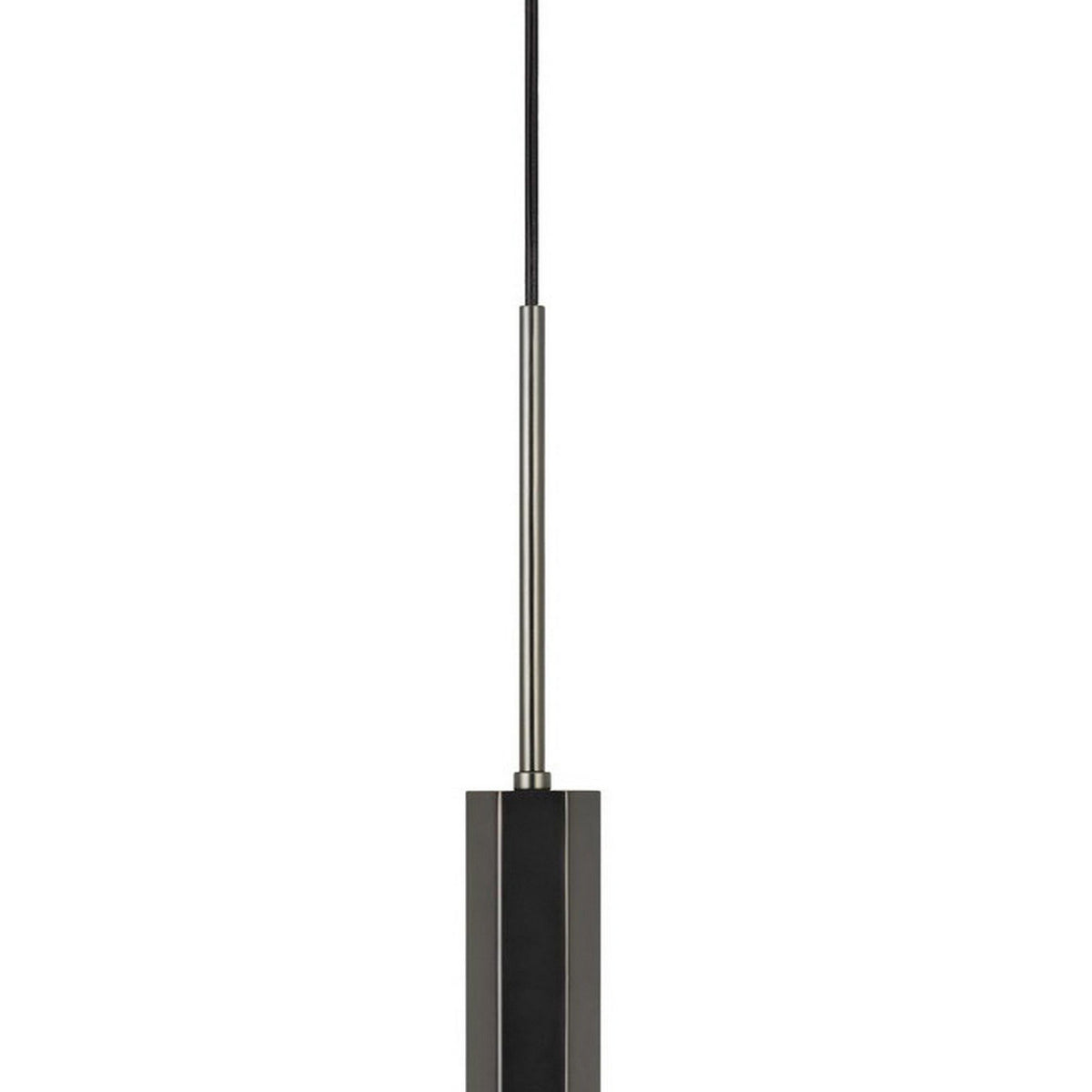 Hexagonal Metal Frame Single LED Light Pendant with Glass Diffuser, Black - BM220652